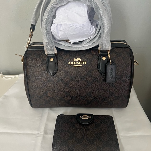 Coach Rowan Satchel In Signature Canvas And Matching Wallet - Picture 8 of 11